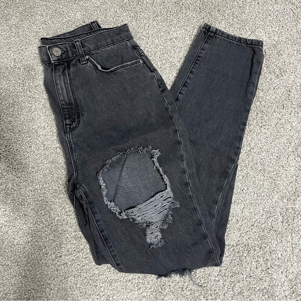 Distressed Black Women's Jeans